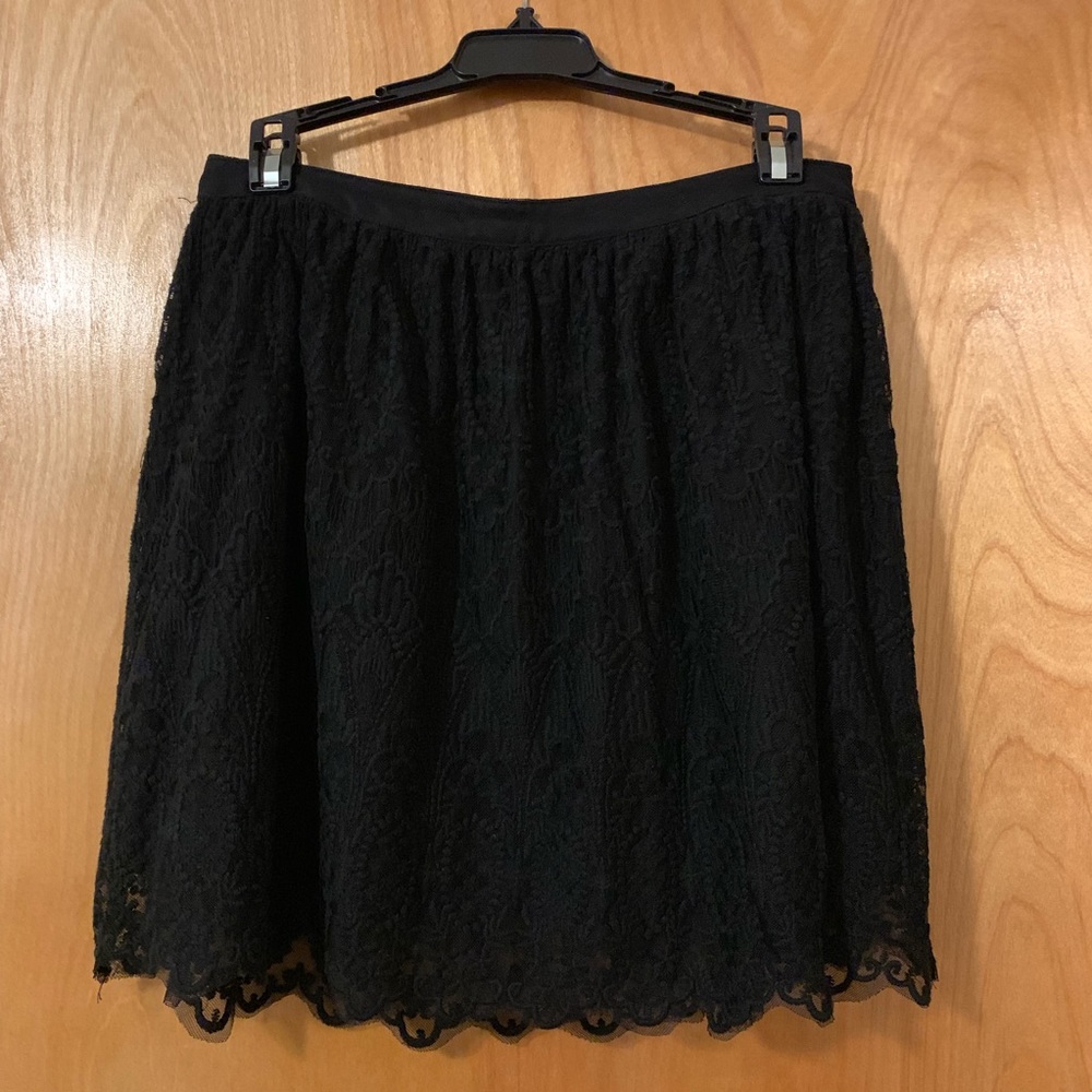 H&M Divided Black Lace Skater Skirt Large